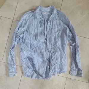 GAP Blue Striped Casual Button-Down Shirt